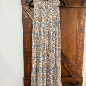 LOFT Floral Maxi Dress - Blue and Brown